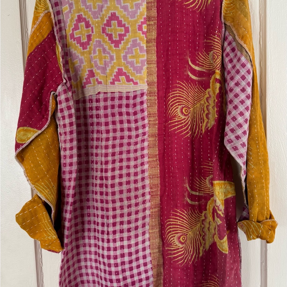 New Kantha Cotton Colorfull Patchwork Jacket - Picture 4 of 6